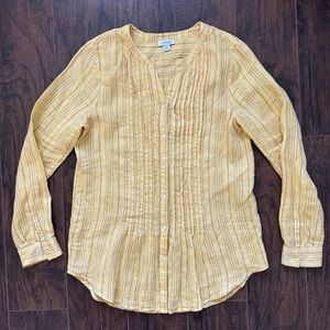 Sundance Small Yellow Striped Linen Top